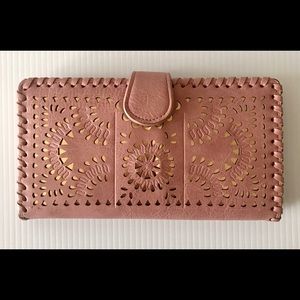 Madison West Pink & Gold Clutch